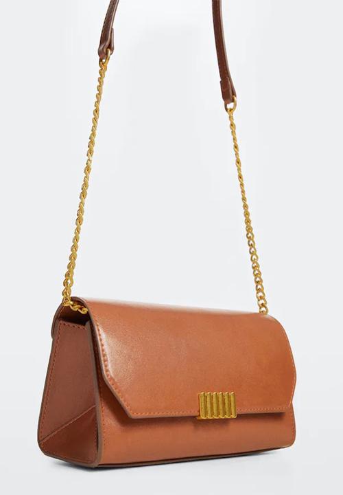MANGO - Long chain handle bag - medium brown