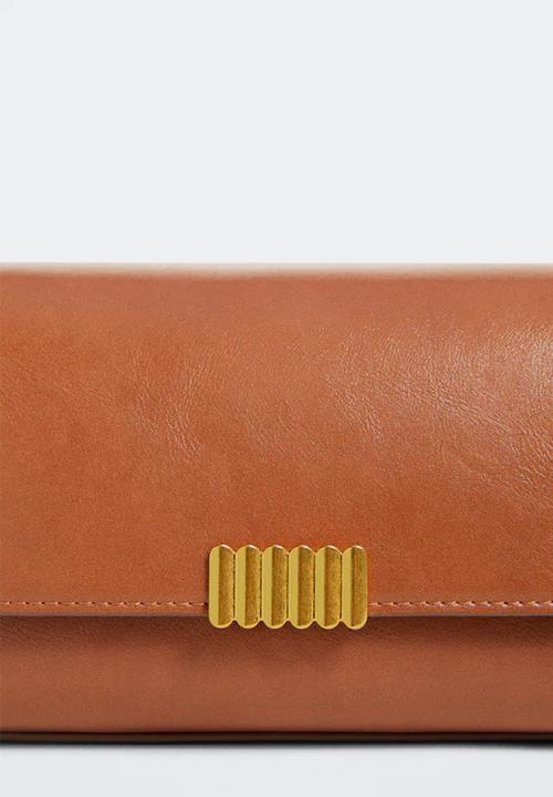 MANGO - Long chain handle bag - medium brown
