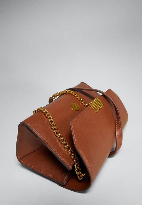 MANGO - Long chain handle bag - medium brown