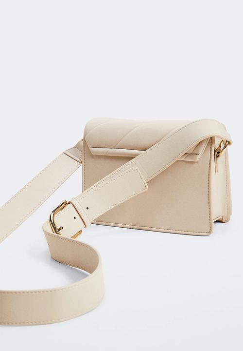 MANGO - Quilted cross - body bag - off white