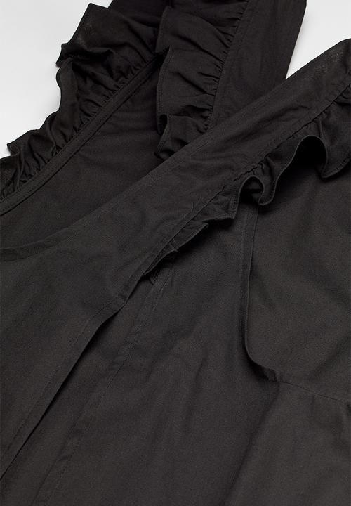 H&M - Flounce-trimmed apron - black