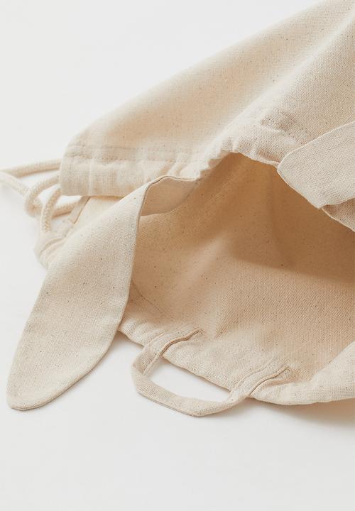H&M - Cotton canvas gym bag - beige/multi