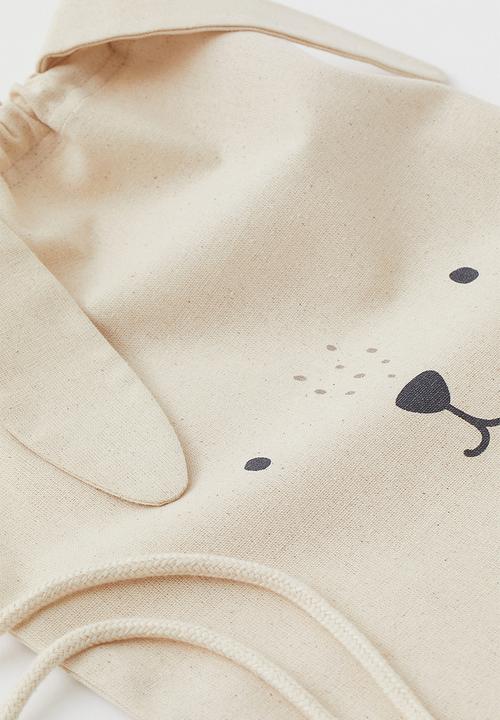 H&M - Cotton canvas gym bag - beige/multi