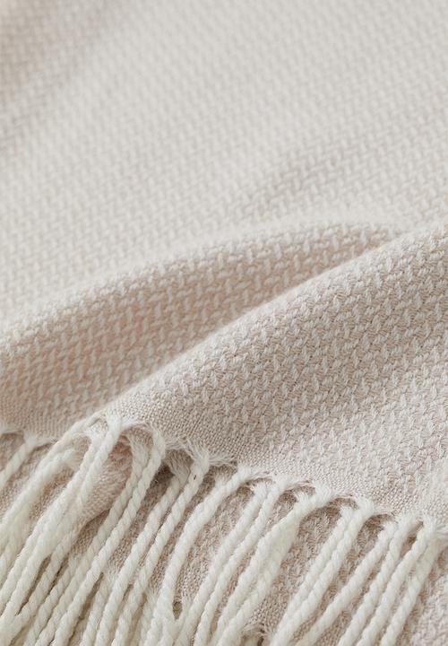H&M - Jacquard-weave blanket - grey/beige