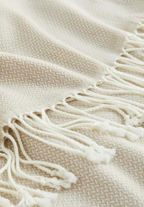 H&M - Jacquard-weave blanket - grey/beige