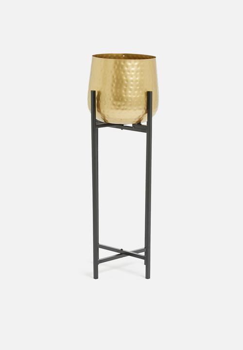 H&S - Large flowerpot on stand - gold