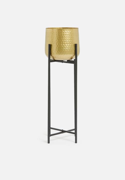 H&S - Small flowerpot on stand - gold
