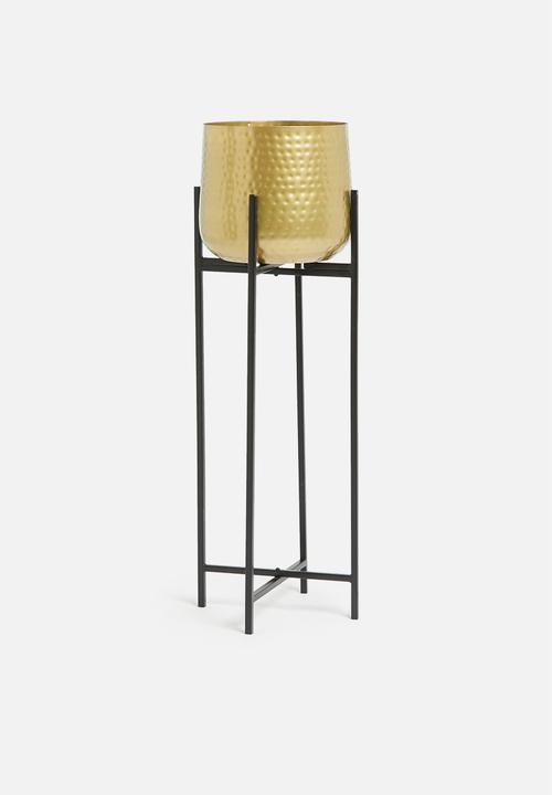 H&S - Small flowerpot on stand - gold