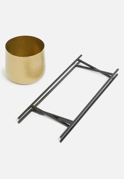 H&S - Small flowerpot on stand - gold