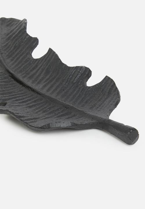 H&S - Oak leaf tray - black