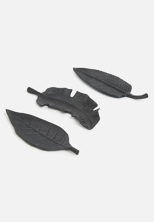 H&S - Oak leaf tray - black