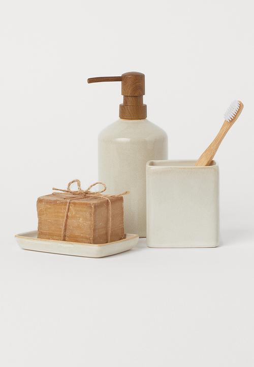 H&M - Stoneware soap dispenser - beige/multi