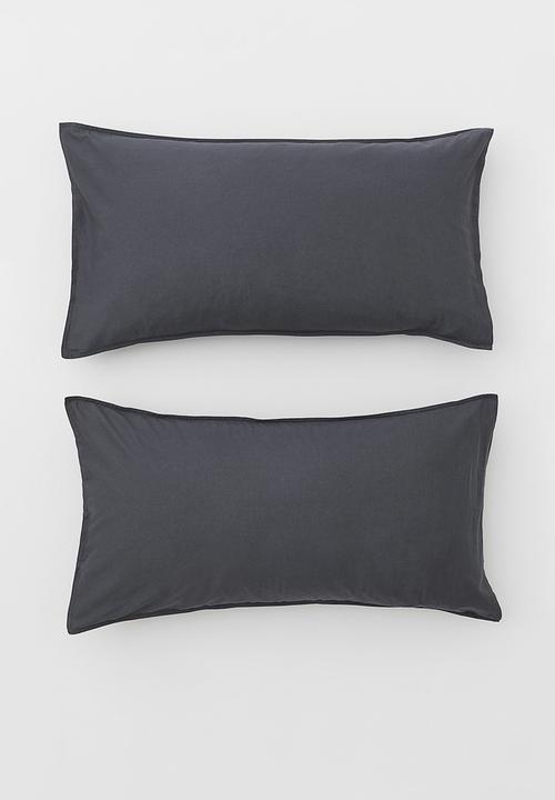 H&M - 2-pack cotton pillowcases - grey I