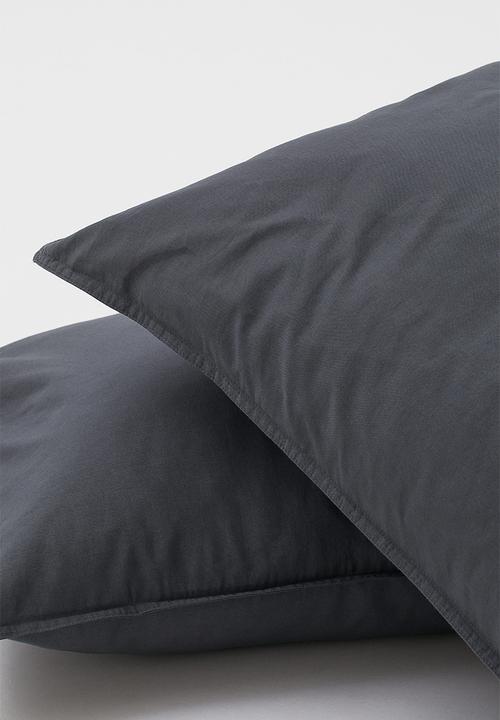 H&M - 2-pack cotton pillowcases - grey I