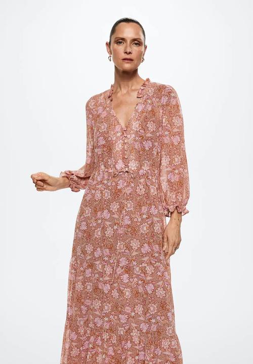 MANGO - Dress fifty - medium orange