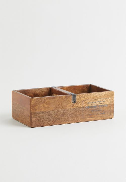 Wooden storage box - beige