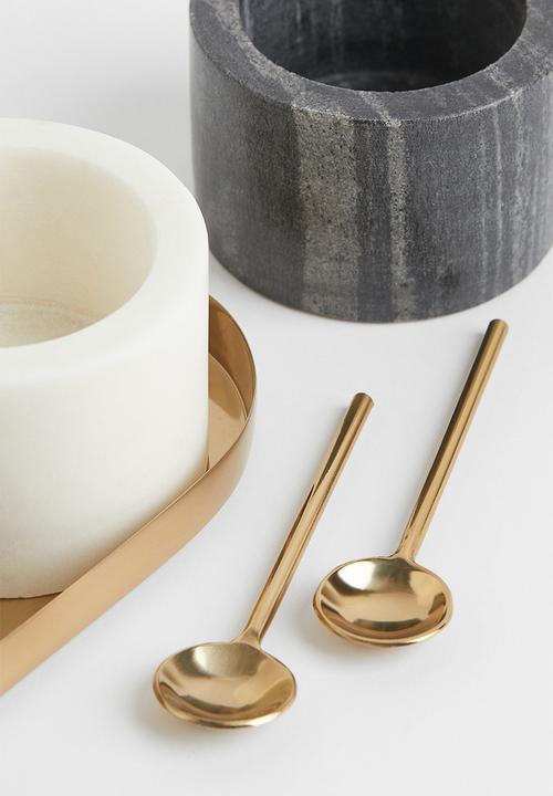 H&M - Stone salt and pepper bowls - white