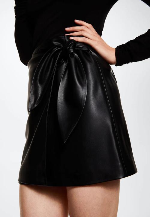 MANGO - Skirt pareo - black