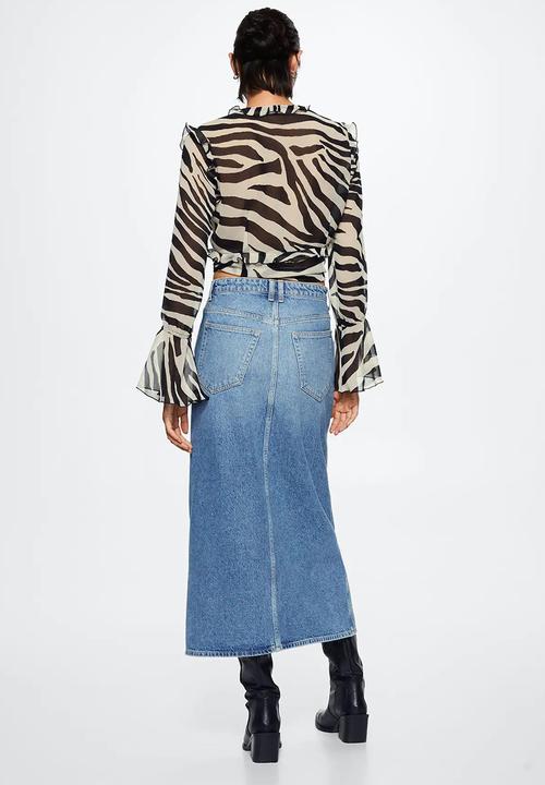 MANGO - Skirt jolie - open blue
