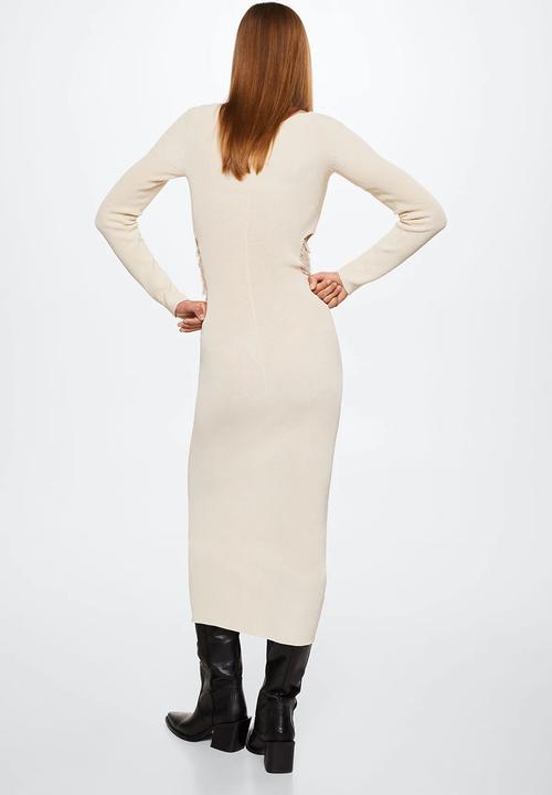 MANGO - Dress bones - light beige
