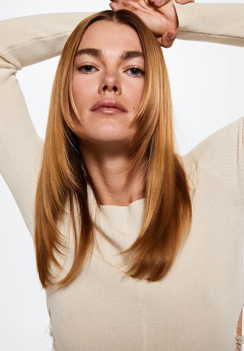 MANGO - Dress bones - light beige