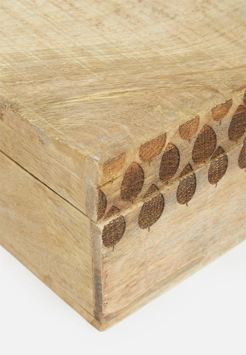 Storage Solutions - Etched decor box set of 3- natural