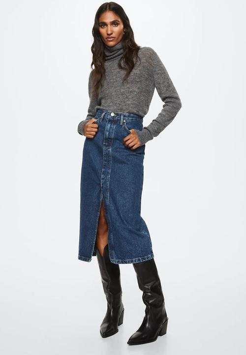 MANGO - Skirt soleil - mid blue