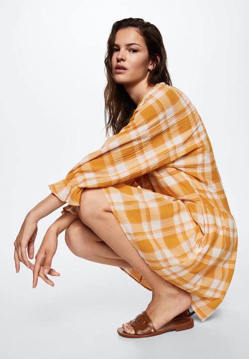 MANGO - Dress bruno-h - medium yellow
