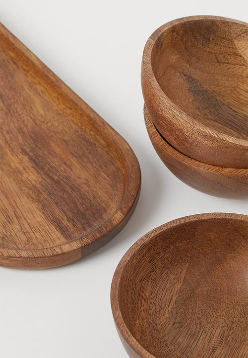 H&M - Serving bowls and tray - brown