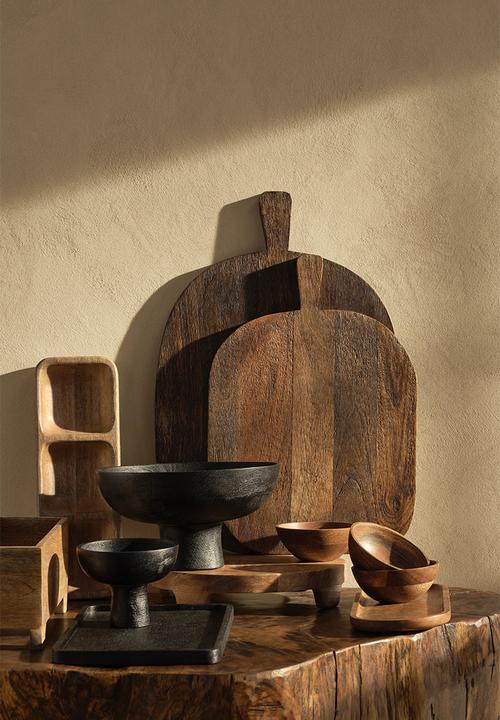 H&M - Serving bowls and tray - brown
