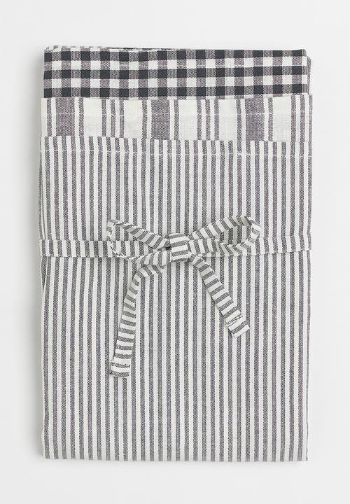 H&M - 3-pack cotton tea towels - grey/multi