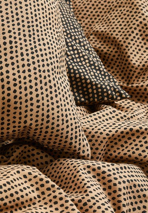 H&M - Patterned double/king duvet cover set - beige/multi