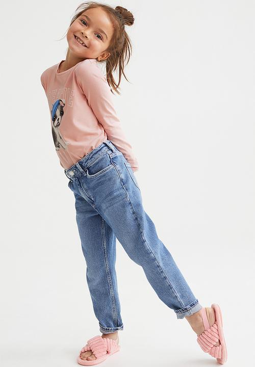 H&M - Printed jersey top - light pink/creative