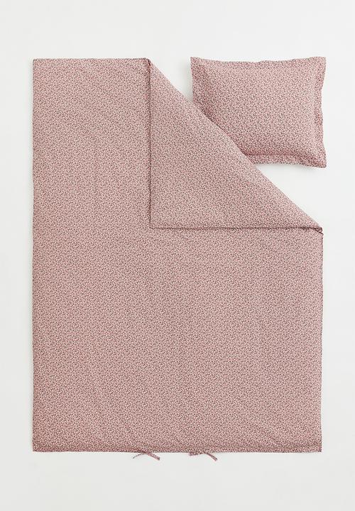 H&M - Patterned single duvet cover set - multi/pink