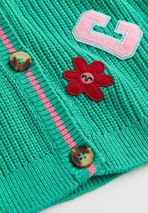 H&M - Patterned cardigan - green/pink