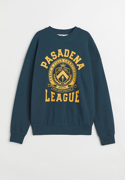 H&M - Printed sweatshirt - dark blue/pasadena