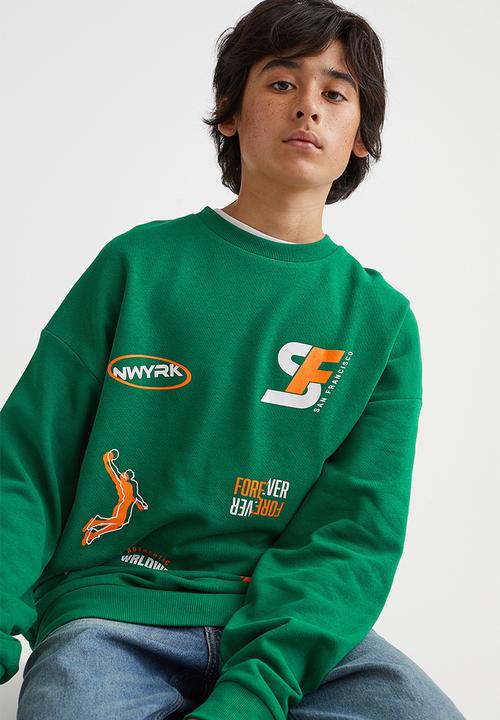 H&M - Printed sweatshirt - green/awesome athletics