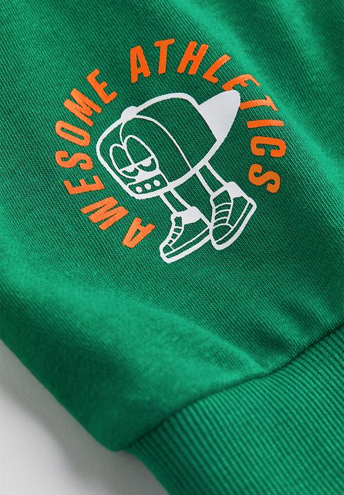 H&M - Printed sweatshirt - green/awesome athletics