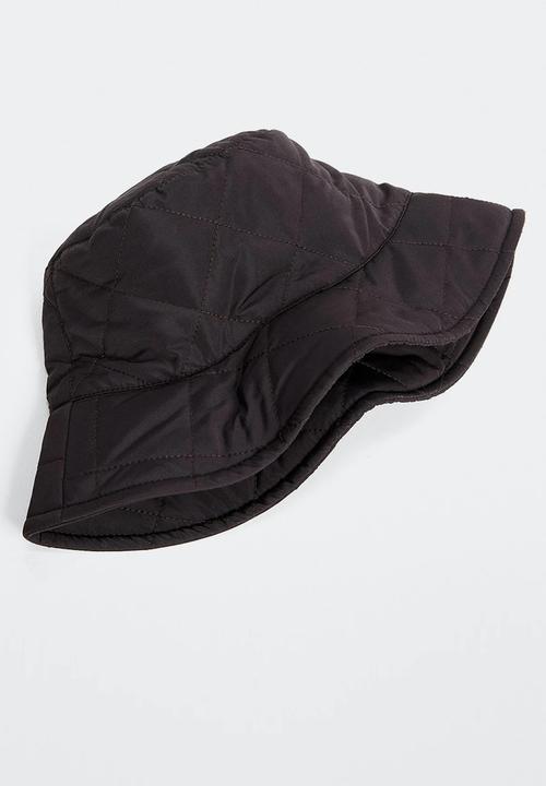MANGO - Quilted bucket hat - chocolate