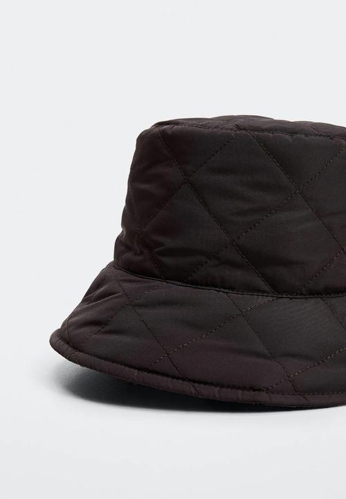 MANGO - Quilted bucket hat - chocolate