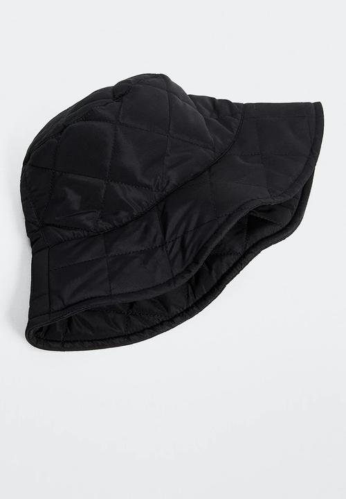 MANGO - Quilted bucket hat - black