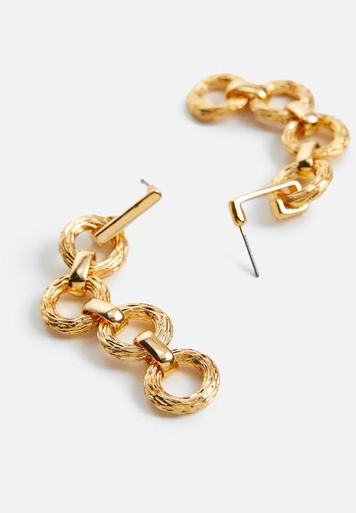 MANGO - Chain pendant earrings viney - gold