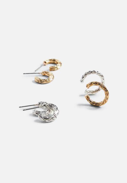 MANGO - Pack of 3 earrings vanessa - gold