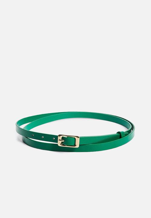 MANGO - Double loop belt - green