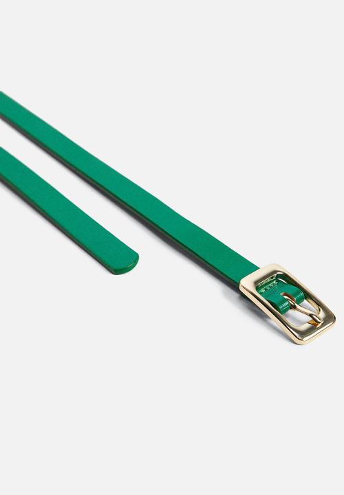 MANGO - Double loop belt - green