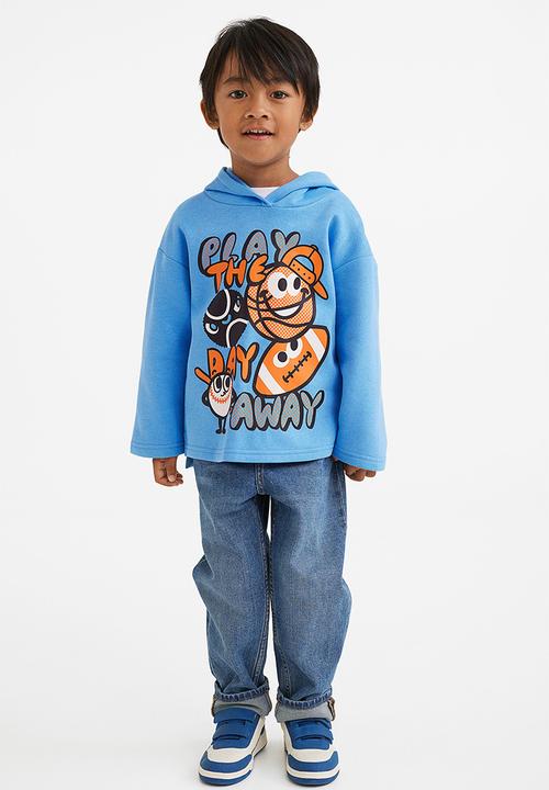 H&M - Printed hoodie - blue/play the day away