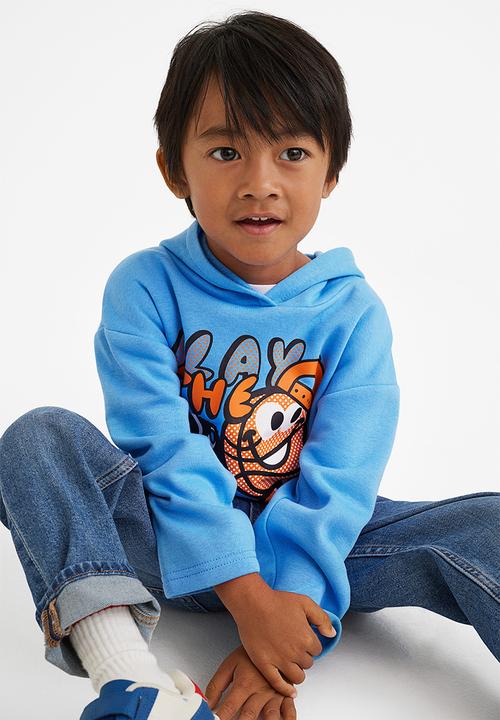 H&M - Printed hoodie - blue/play the day away