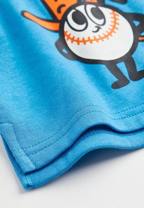 H&M - Printed hoodie - blue/play the day away