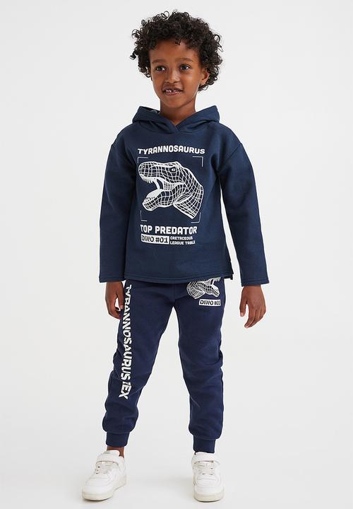 H&M - Printed hoodie - dark blue/dinosaur