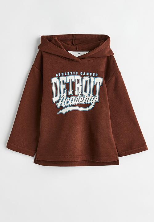 H&M - Printed hoodie - dark brown/detroit